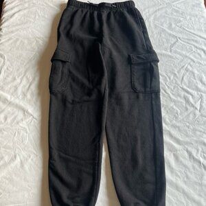 Old Navy Boys X-Large (14-16) Black Baggy Cargo Drawstring Jogger Sweatpants